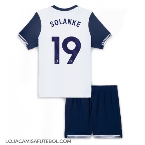 Camisa de Futebol Tottenham Hotspur Dominic Solanke #19 Equipamento Principal Infantil 2024-25 Manga Curta (+ Calças curtas)